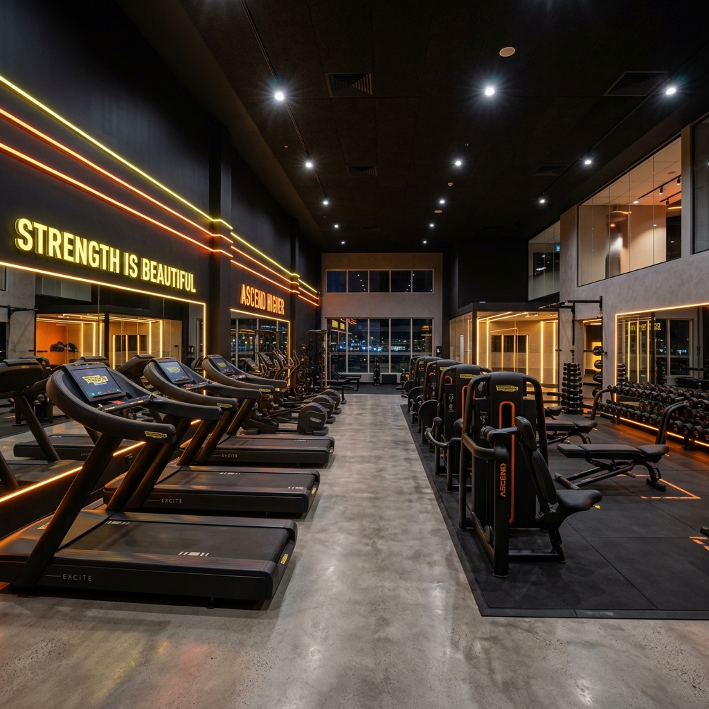 Huma Gym premium fitness studio interior Aligarh